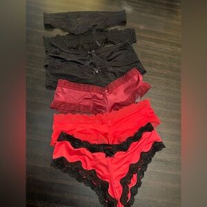 Set of 7 red/black Victoria’s Secret ultra sexy panties